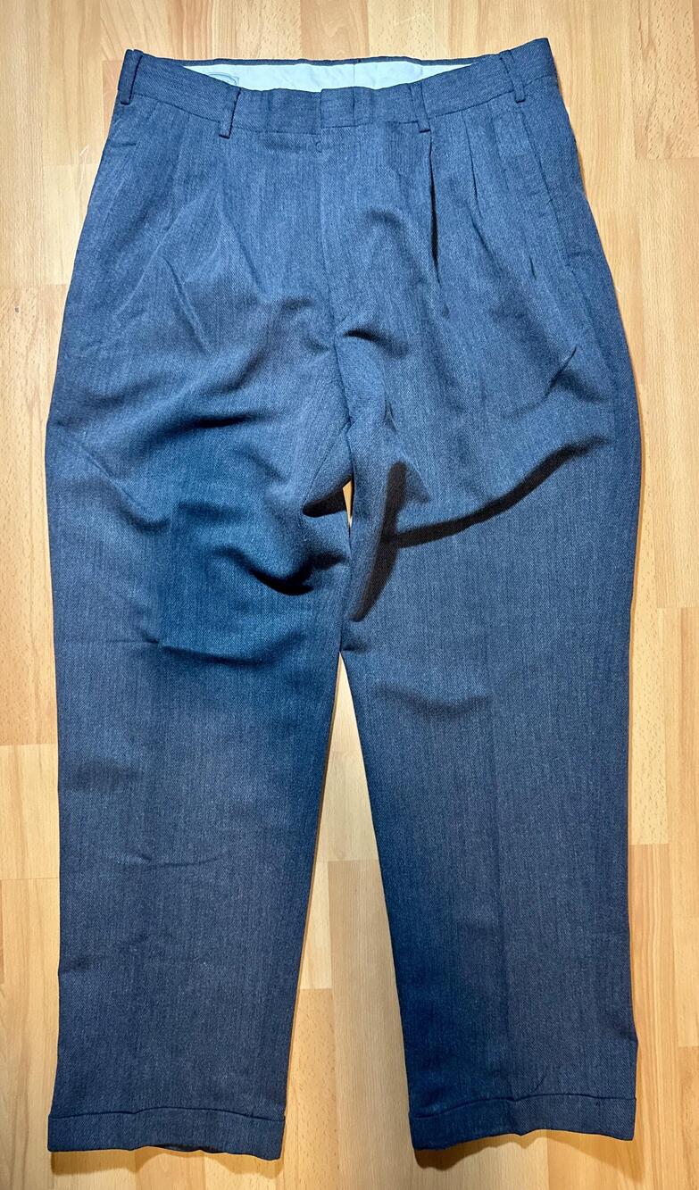 Geoffrey Beene Pants Mens 36x29 Blue Pleated Dress Trousers Easy Care Classic